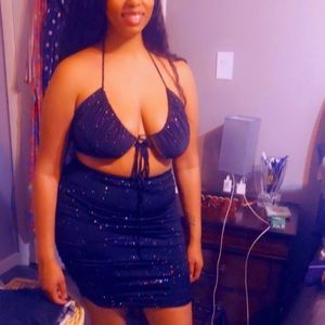 2 piece set black skirt